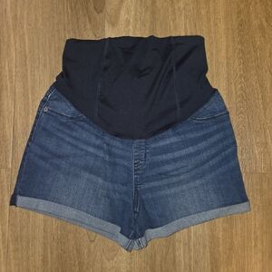 Isabel Maternity by Ingrid & Isabel High Waist Blue Denim Shorts